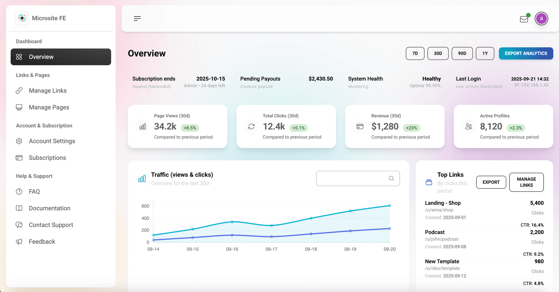 LensingHub dashboard preview